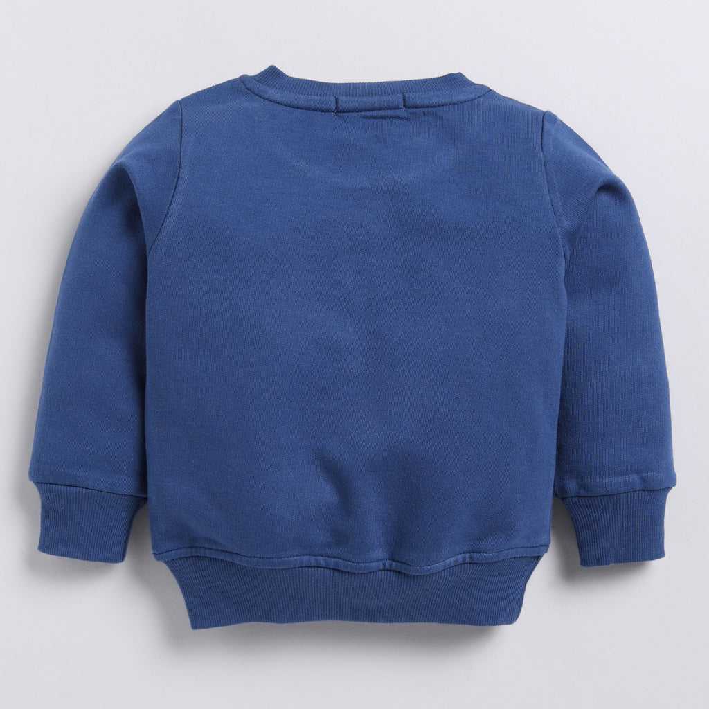 Organic Fleece Over Size Sweatshirt-Dark Blue