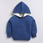Organic Fleece Over Size Hoodie-Dark Blue