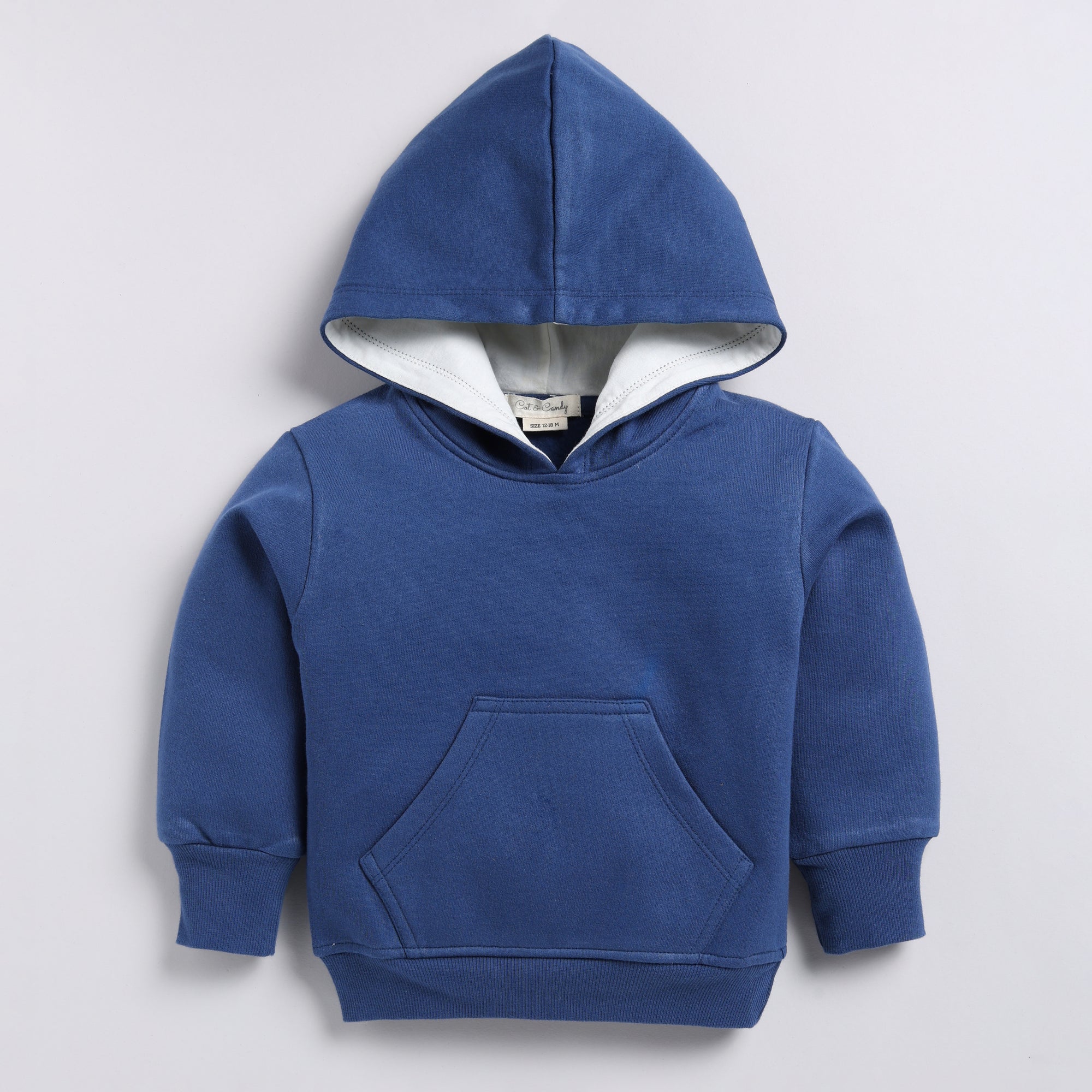 Organic Fleece Over Size Hoodie-Dark Blue