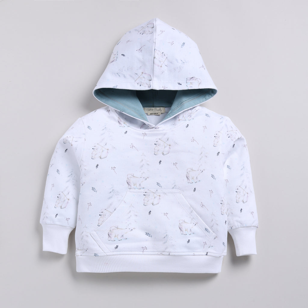 Organic Fleece Over Size Hoodie-Constellation Bear