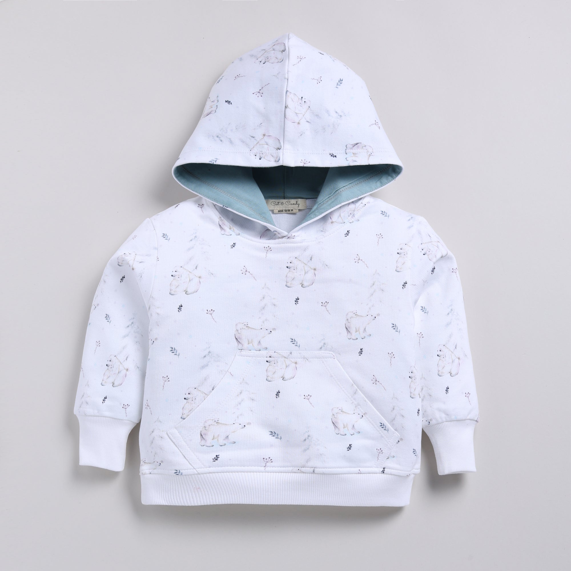 Organic Fleece Over Size Hoodie-Constellation Bear