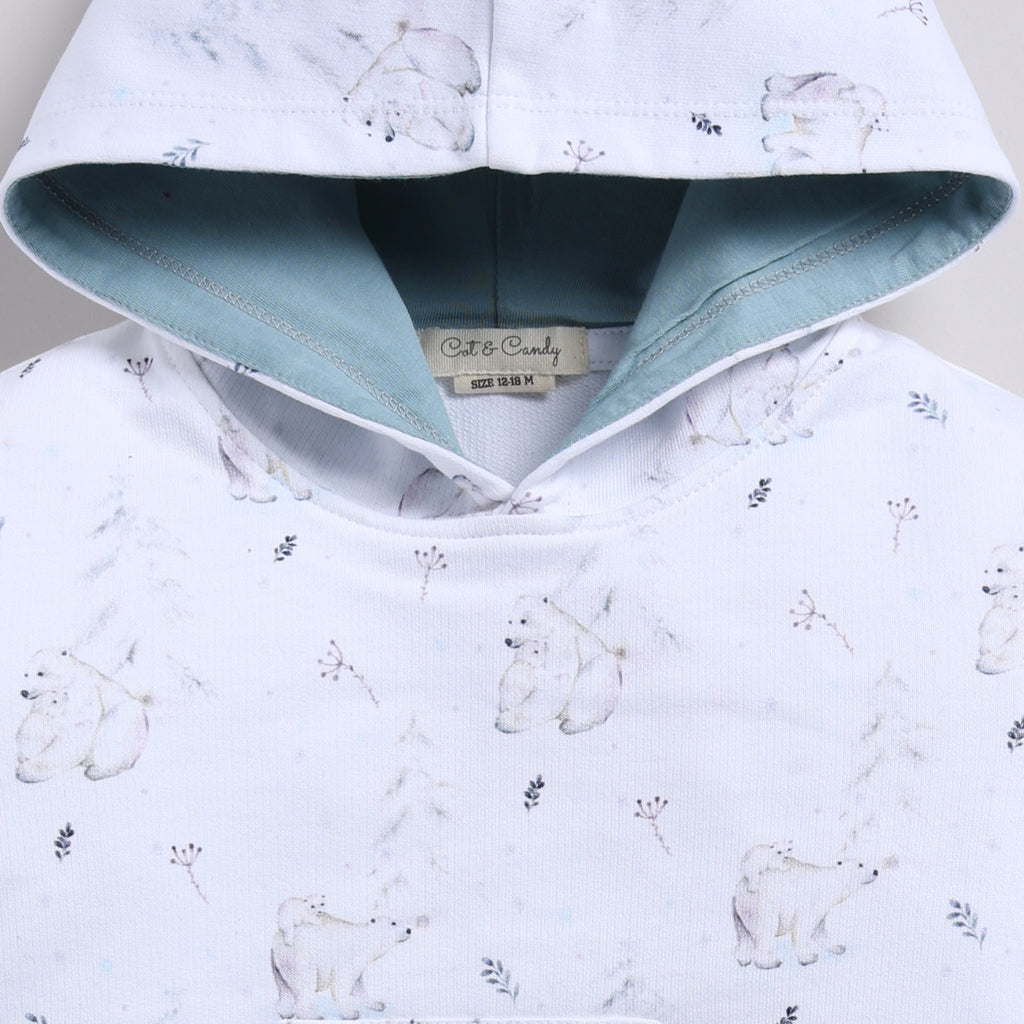 Organic Fleece Over Size Hoodie-Constellation Bear