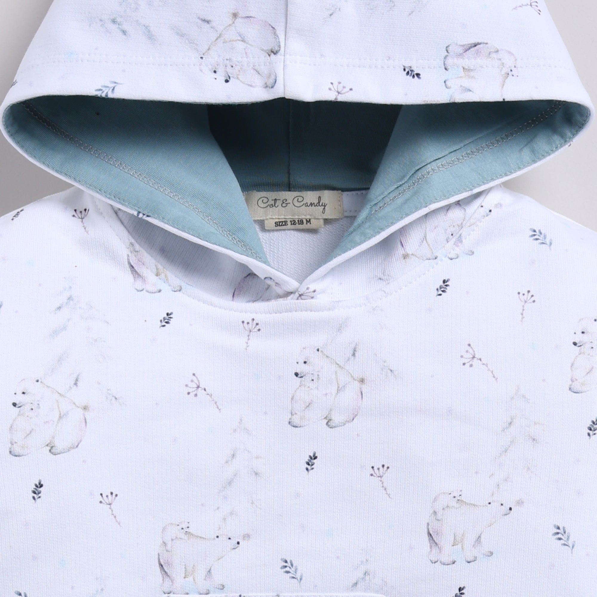 Organic Fleece Over Size Hoodie-Constellation Bear