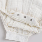 Organic Muslin Bubble Romper-Milk