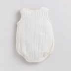 Organic Muslin Bubble Romper-Milk