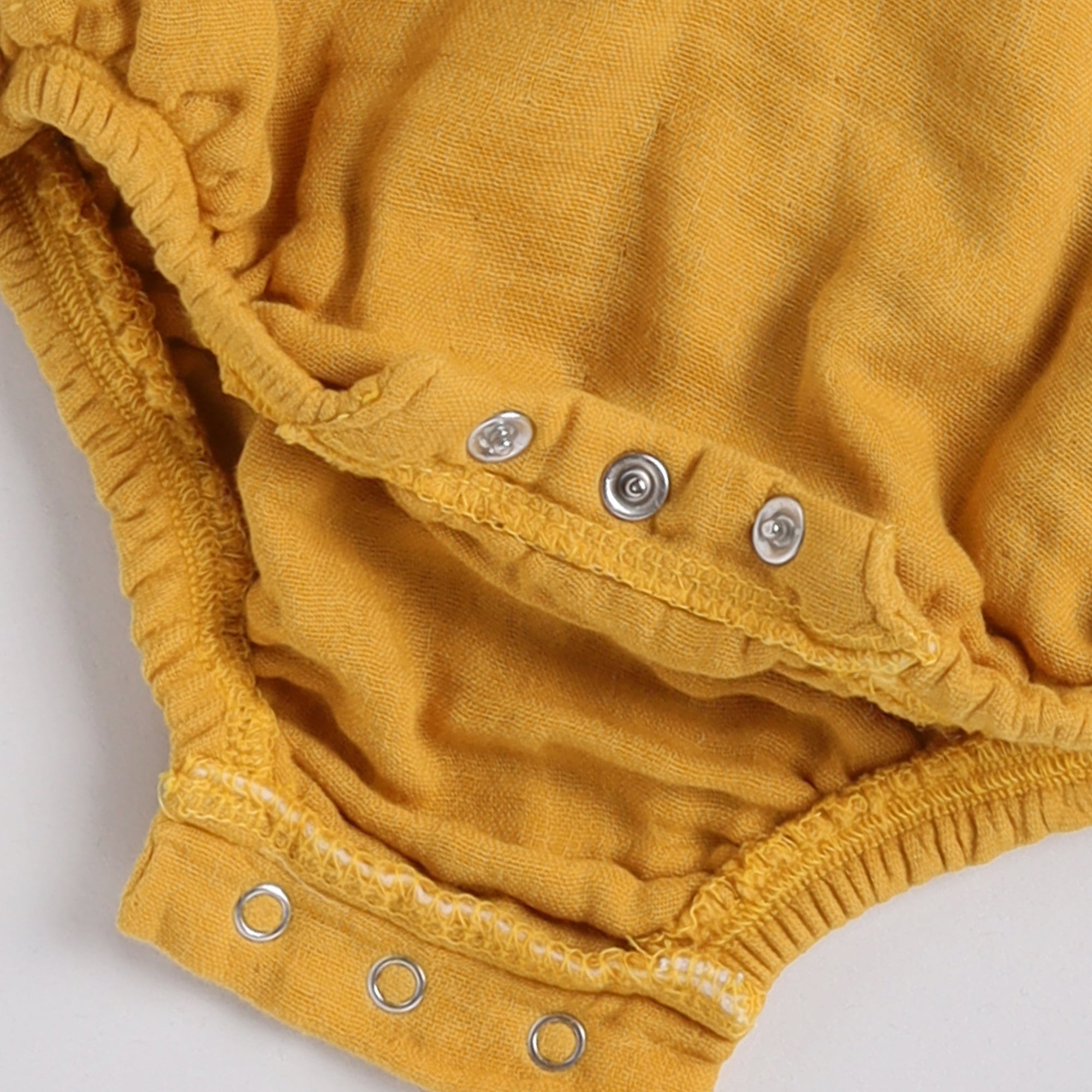 Organic Muslin Bubble Romper-Mustard