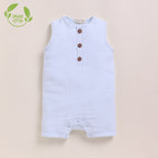 Organic Muslin Half Romper-Ice Melt