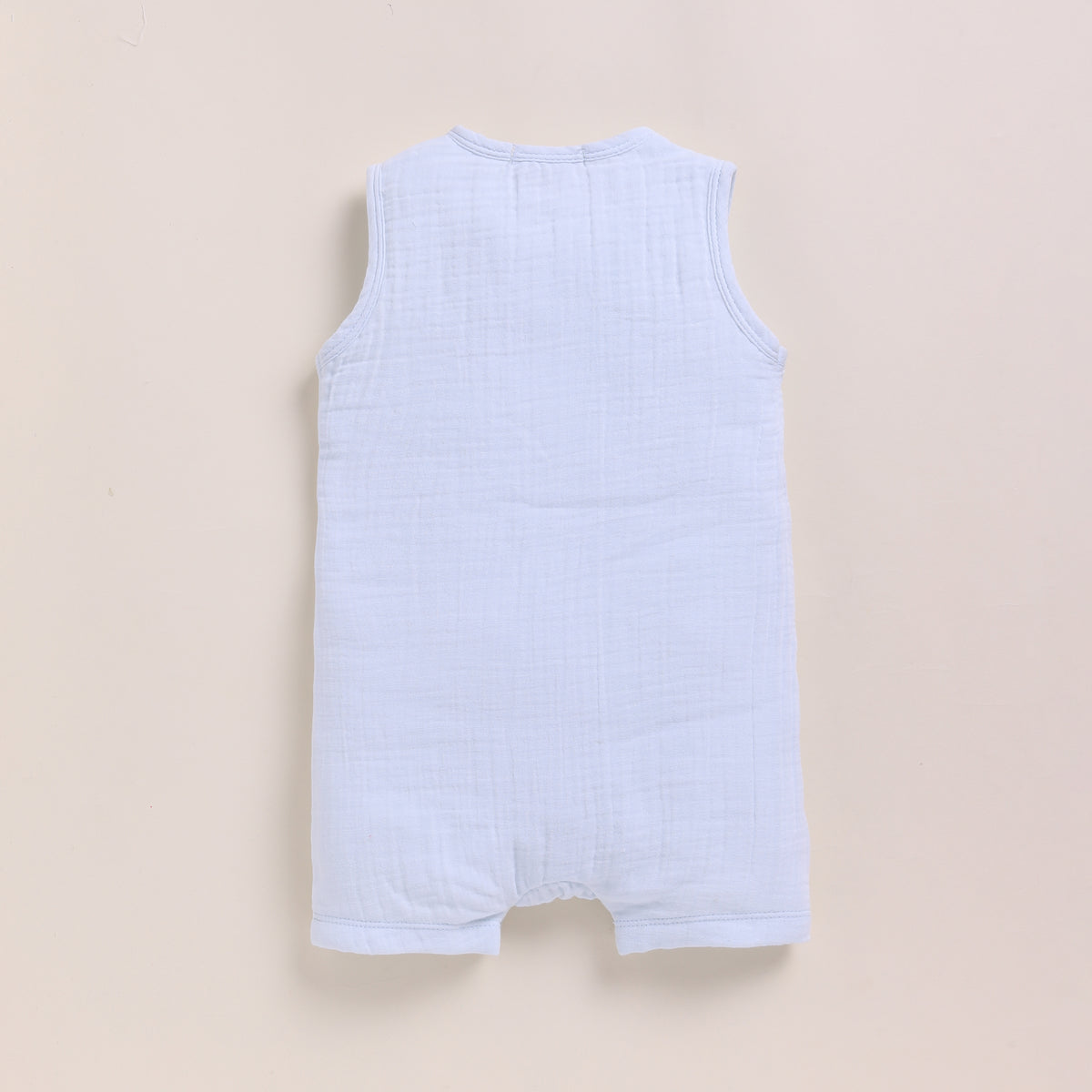 Organic Muslin Half Romper-Ice Melt
