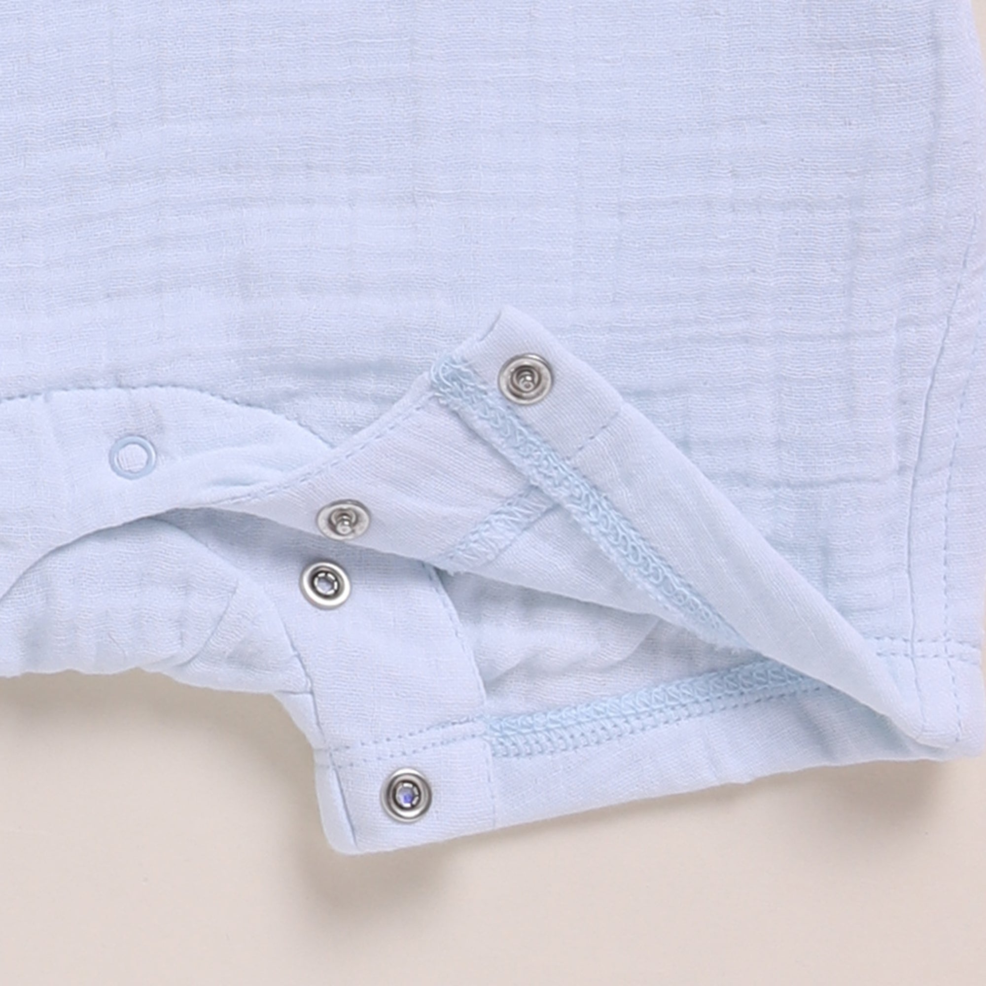Organic Muslin Half Romper-Ice Melt