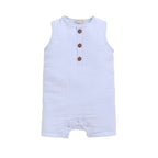 Organic Muslin Half Romper-Ice Melt