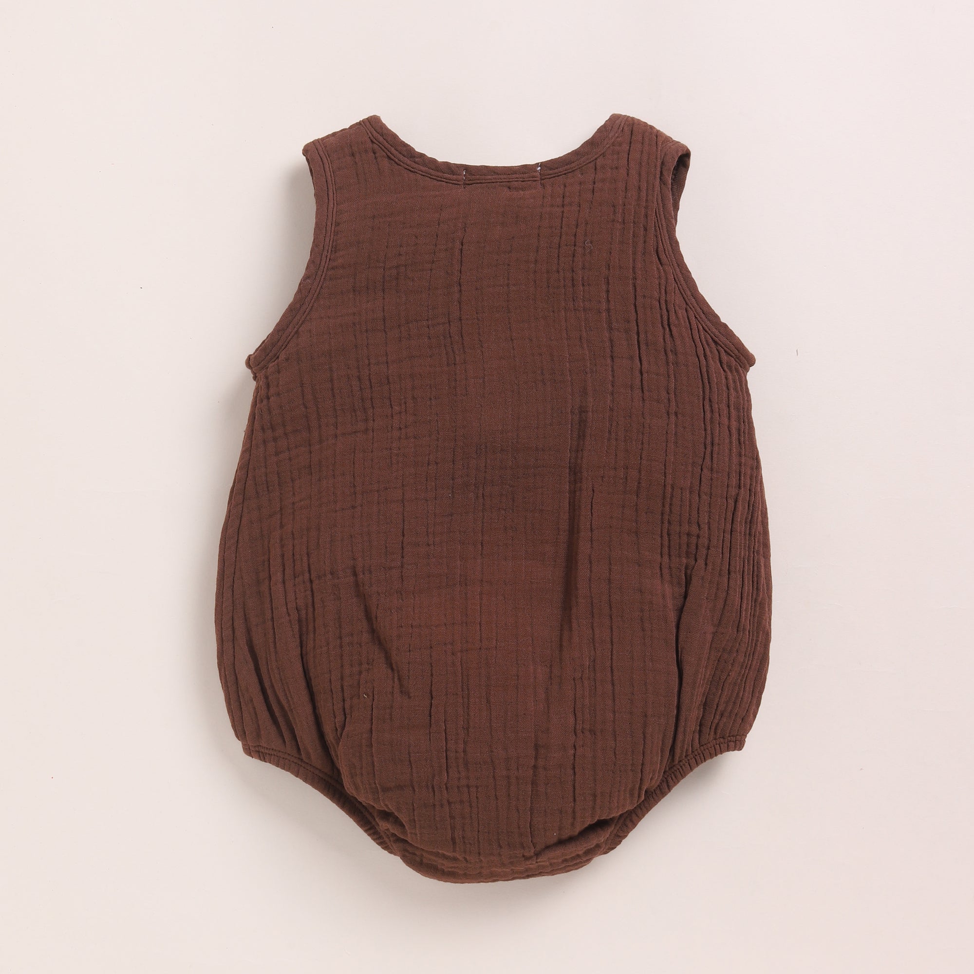 Organic Muslin Bubble Romper-Cocoa Whisper