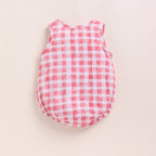 Organic Muslin Bubble Romper-Pink Checks