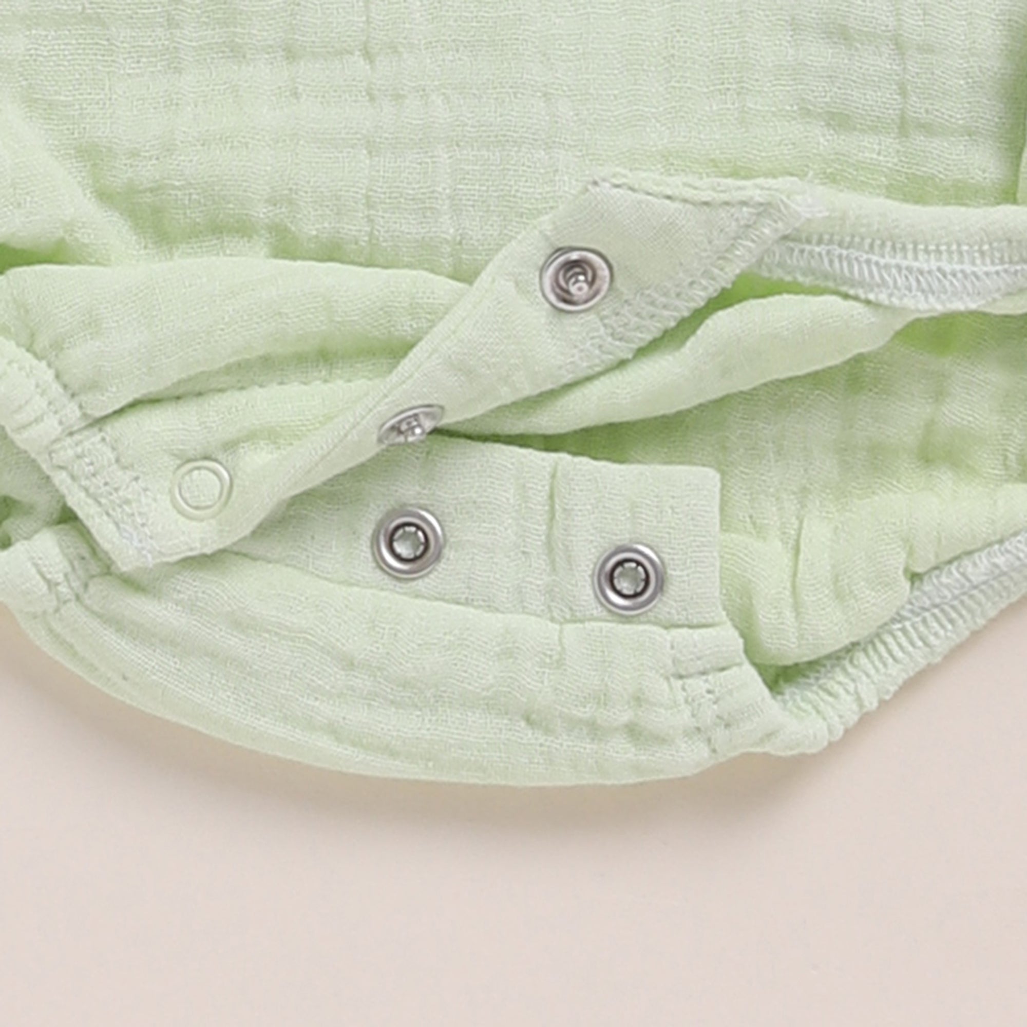 Organic Muslin Bubble Romper-Pistachio Cream