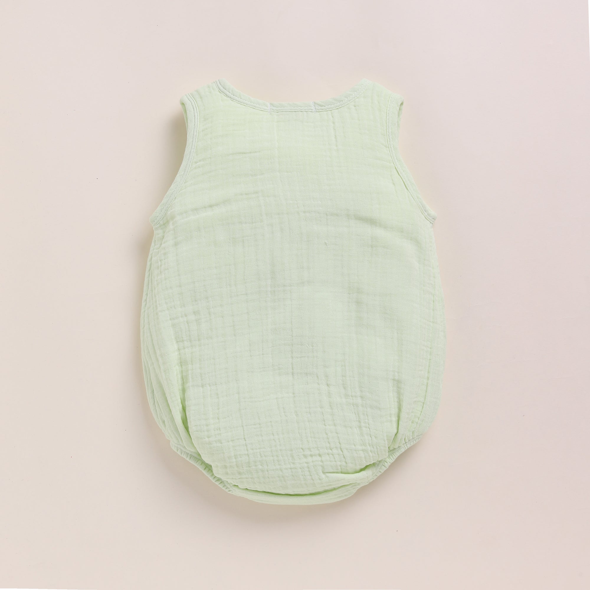 Organic Muslin Bubble Romper-Pistachio Cream