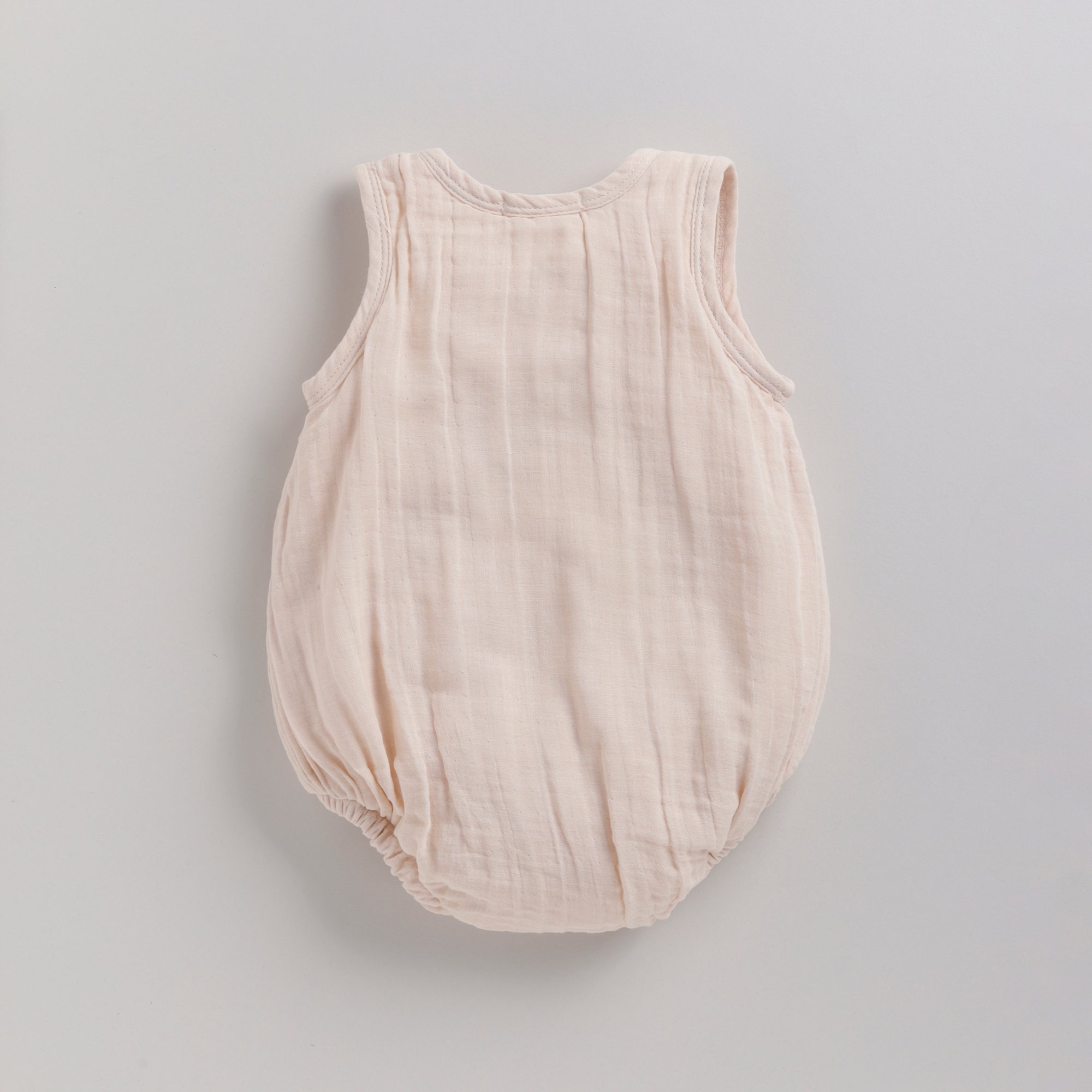 Organic Muslin Bubble Romper-Petal Pink