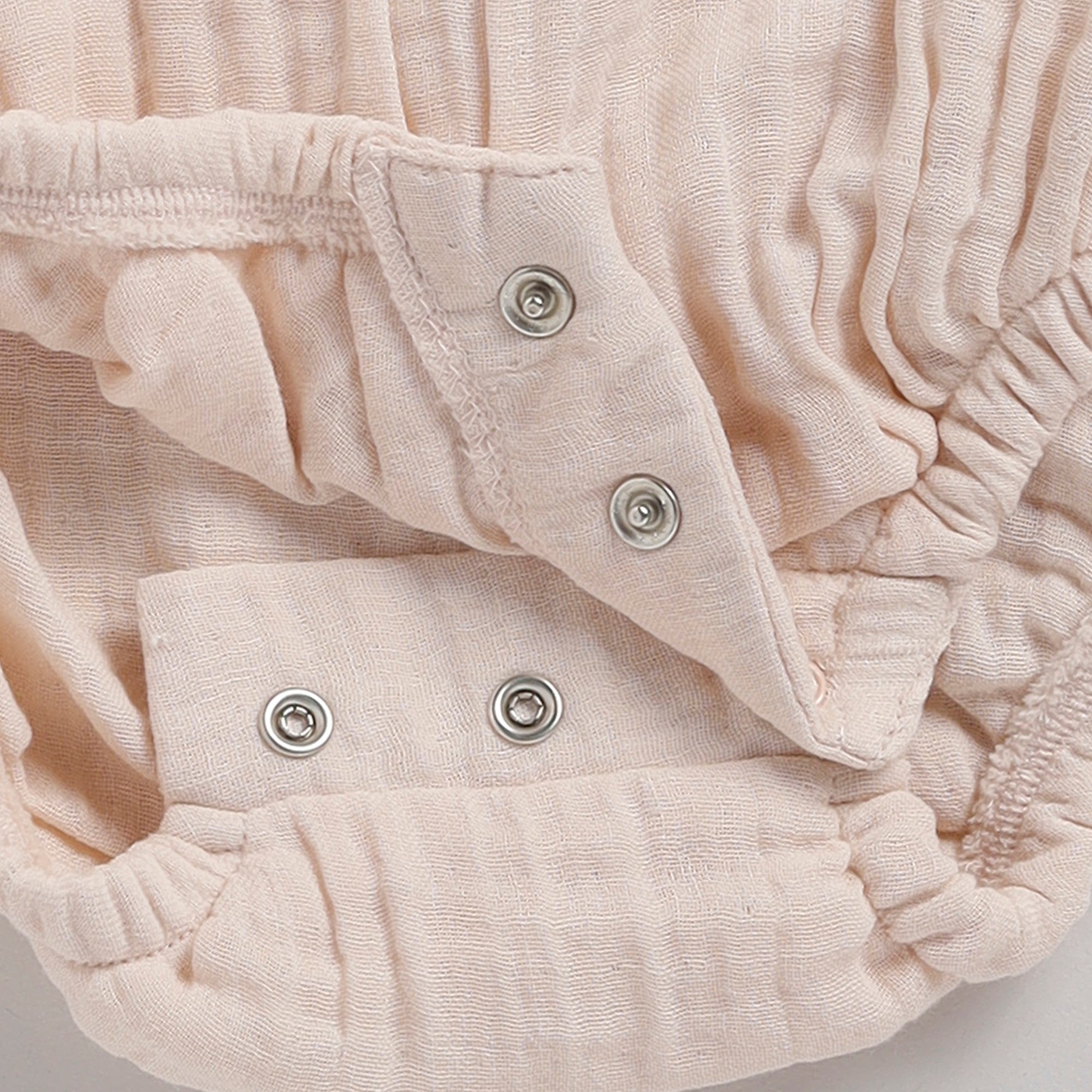 Organic Muslin Bubble Romper-Petal Pink