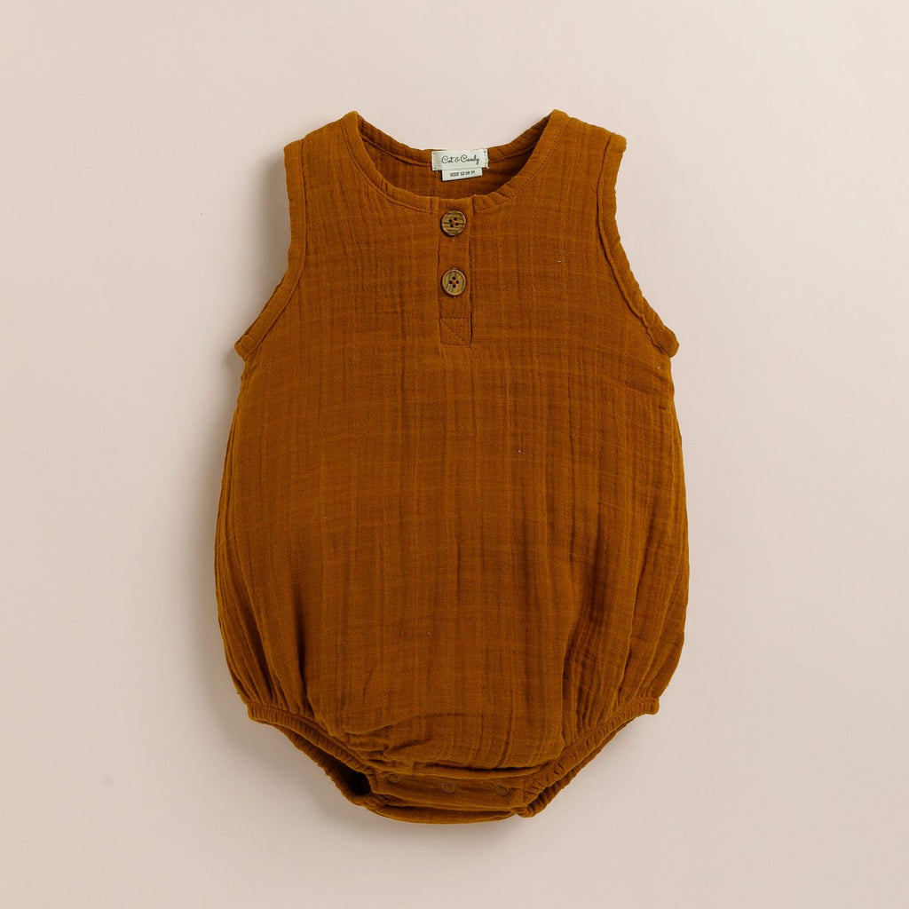 Organic Muslin Bubble Romper-Ginger