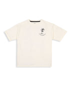 100% Cotton California Print Drop Shoulder Tee - Ecru