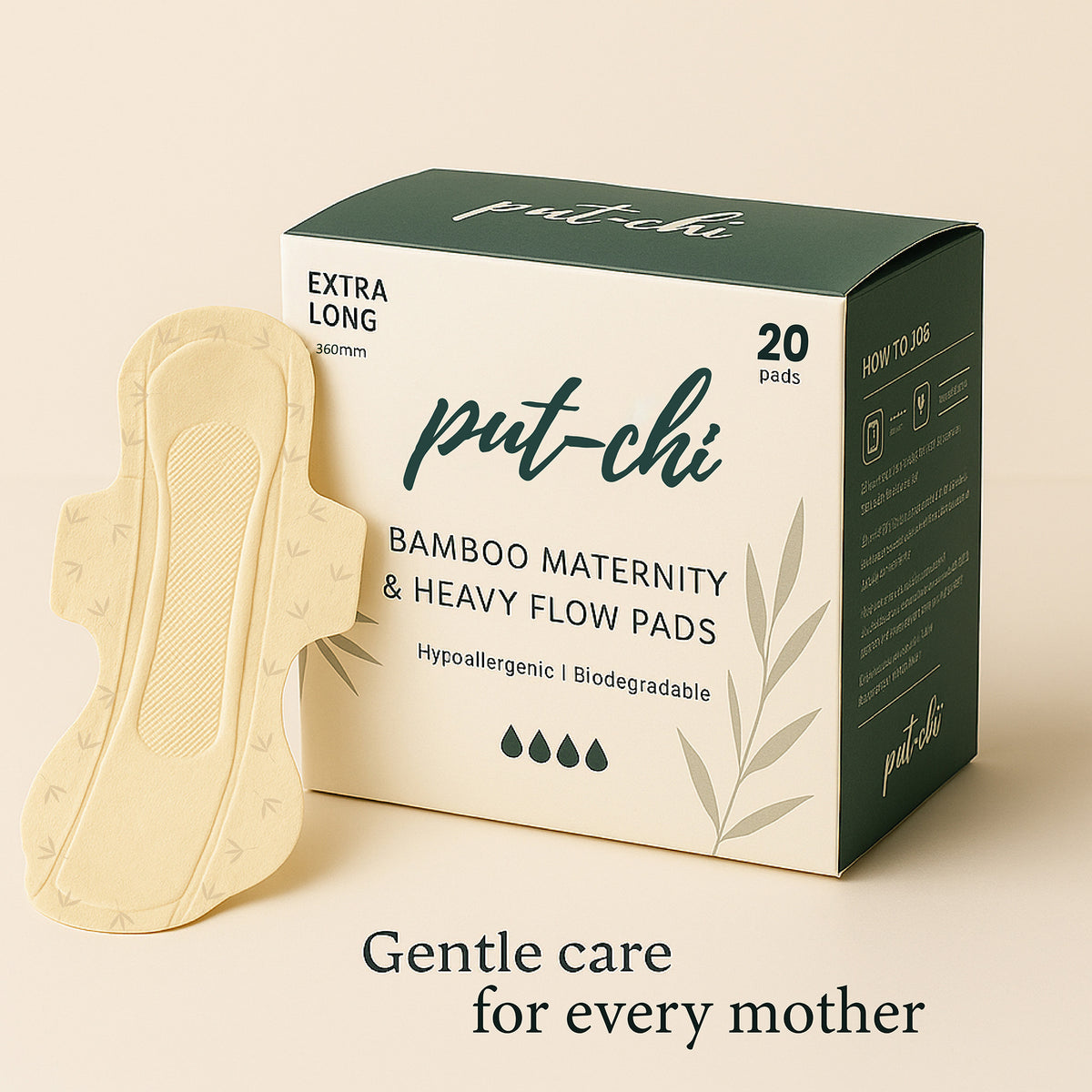 Putchi Bamboo Maternity & Heavy Flow Pads – Pack of 20