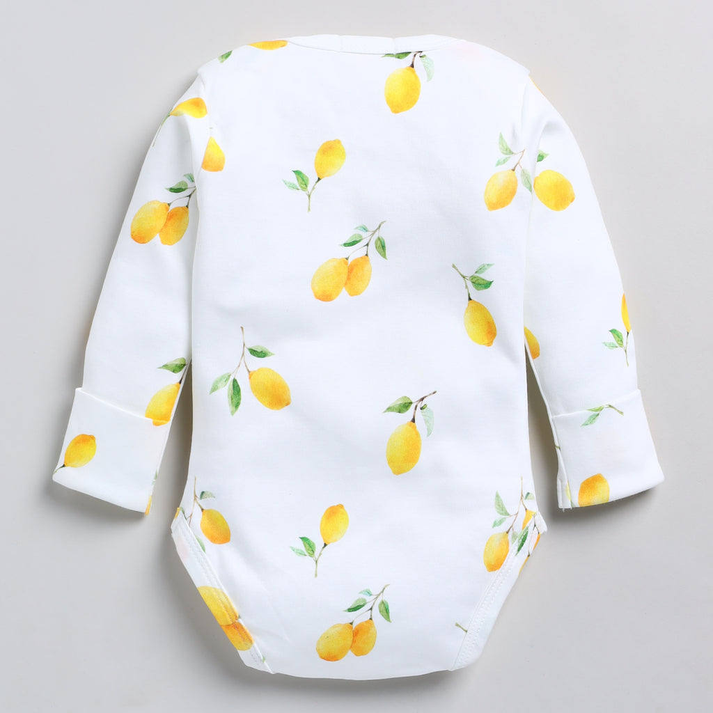 Cot & Candy Baby Organic Long Sleeve Bodysuit-Lemon Love