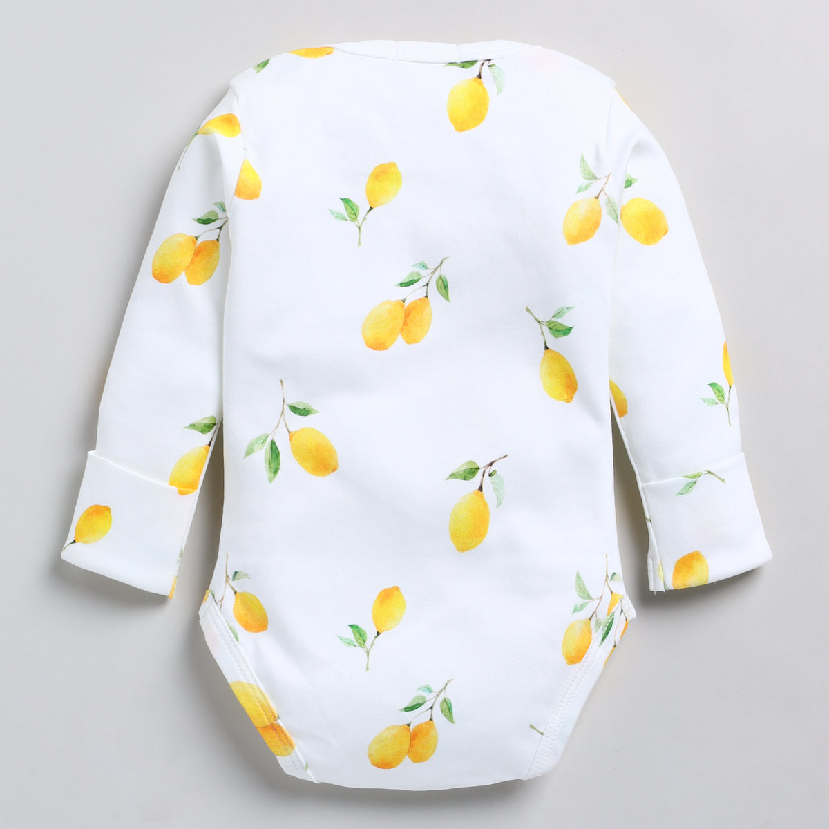 Cot & Candy Baby Organic Long Sleeve Bodysuit-Lemon Love