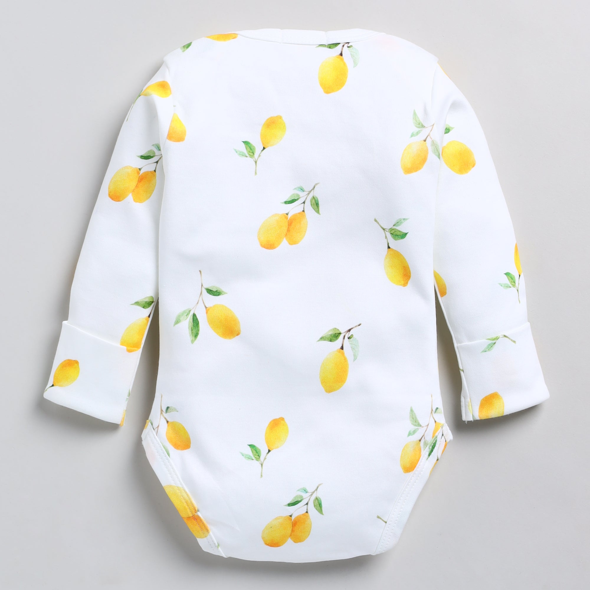 Cot & Candy Baby Organic Long Sleeve Bodysuit-Lemon Love