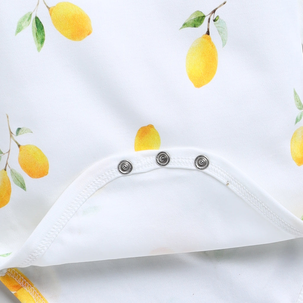 Cot & Candy Baby Organic Long Sleeve Bodysuit-Lemon Love