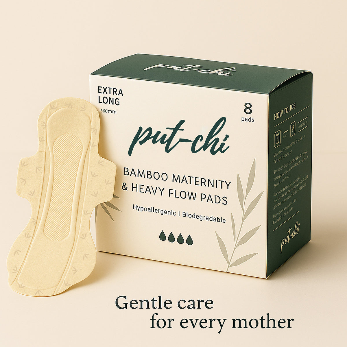 Putchi Bamboo Maternity & Heavy Flow Pads – Pack of 8