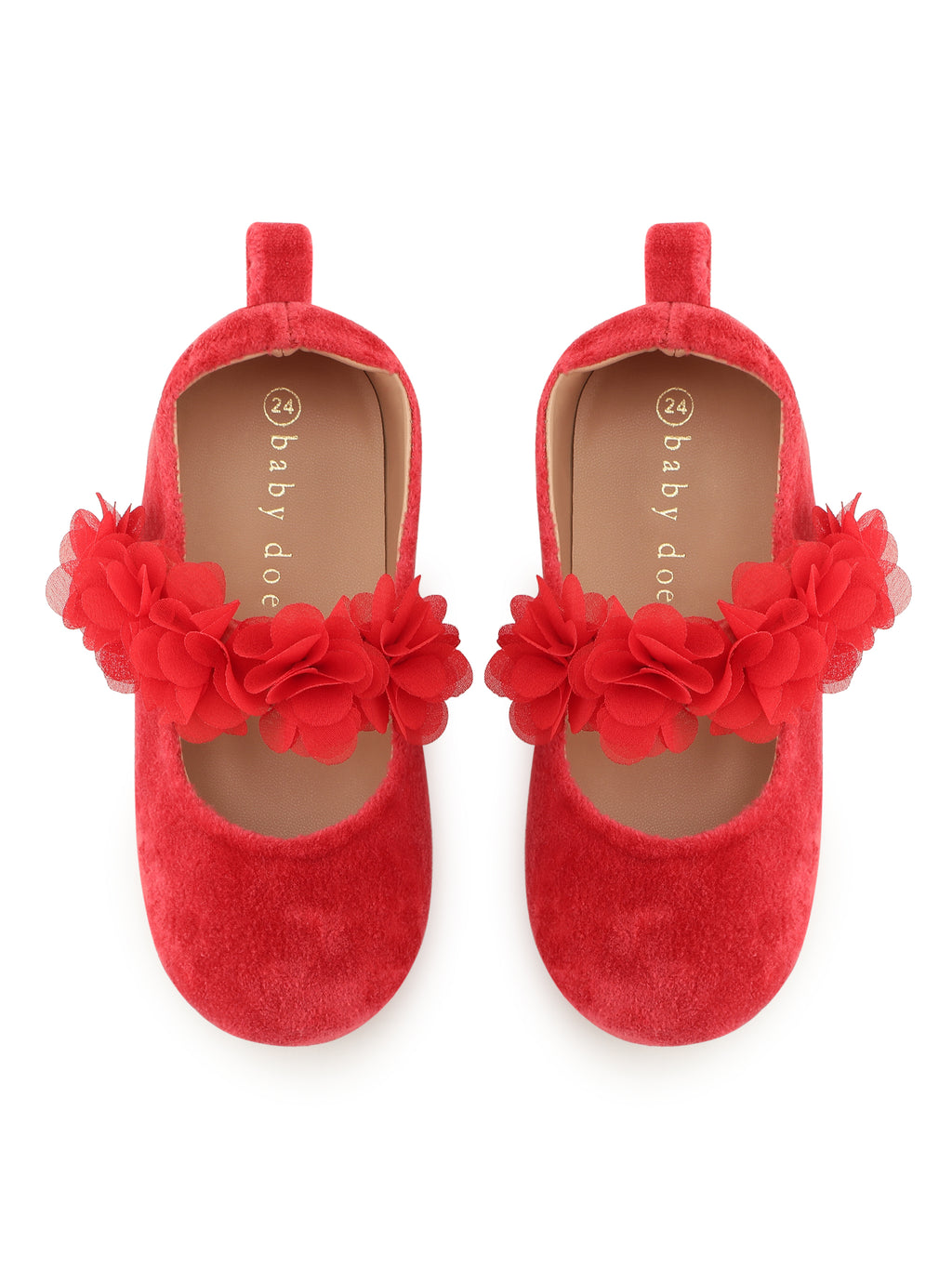 Red Flower ballerina & matching red clips