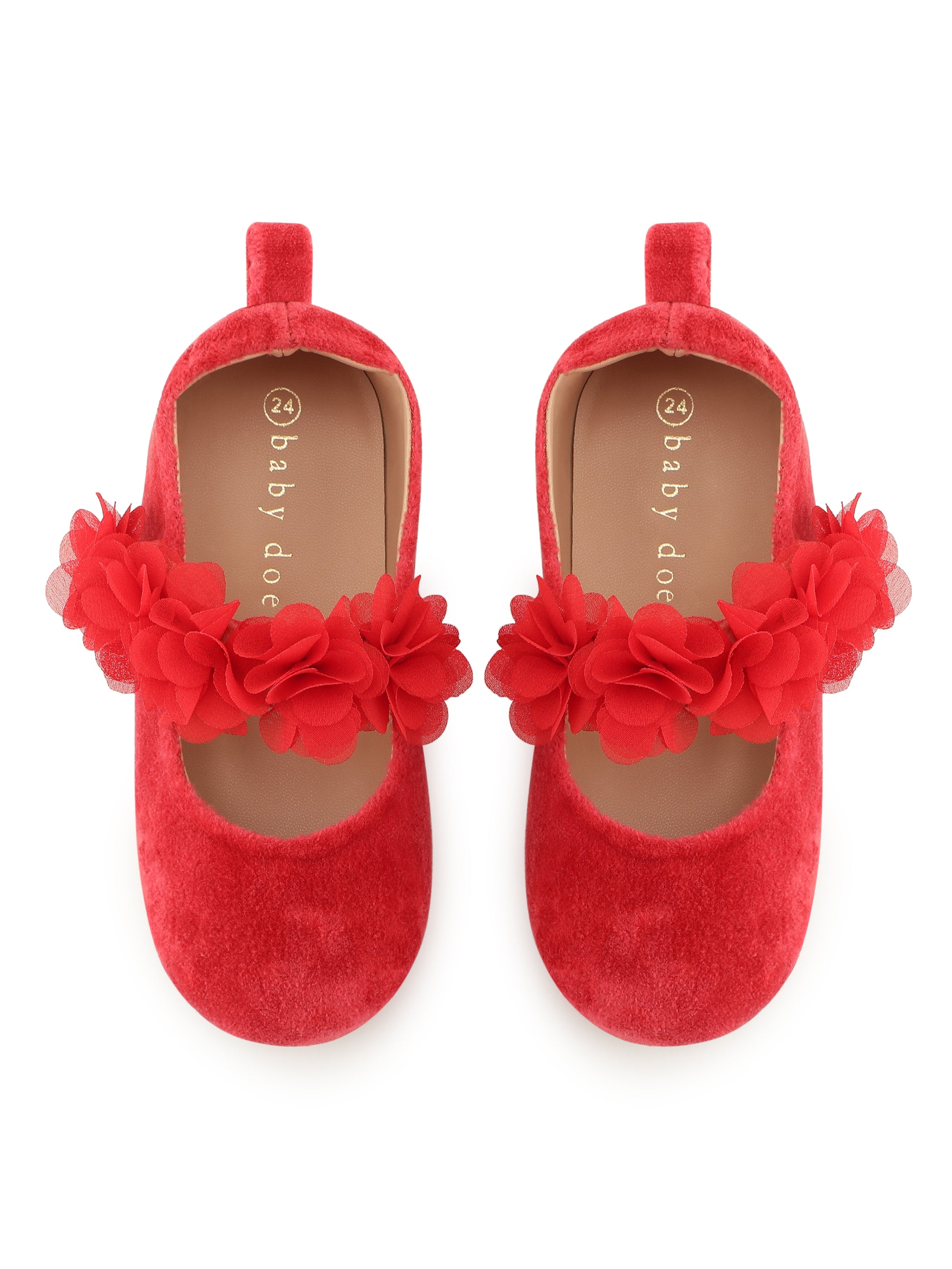 Red Flower ballerina & matching red clips