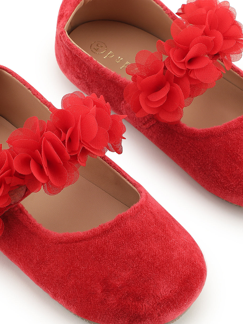 Red Flower ballerina & matching red clips