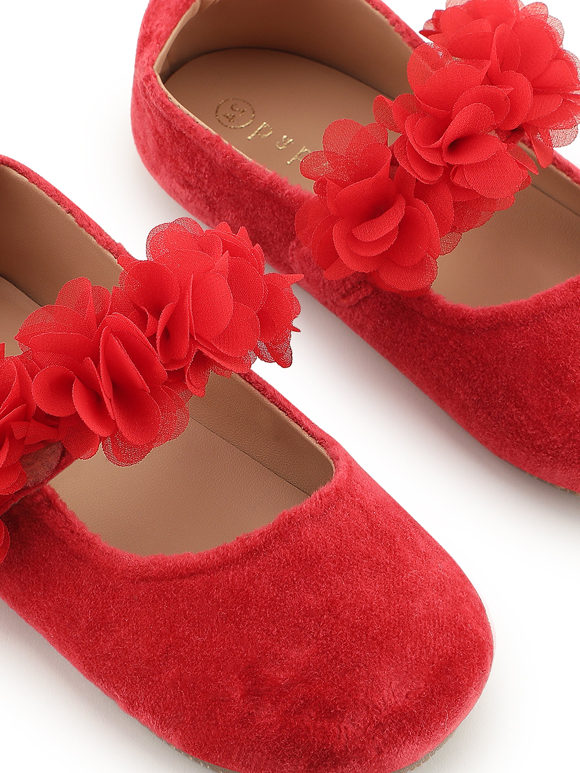Red Flower ballerina & matching red clips