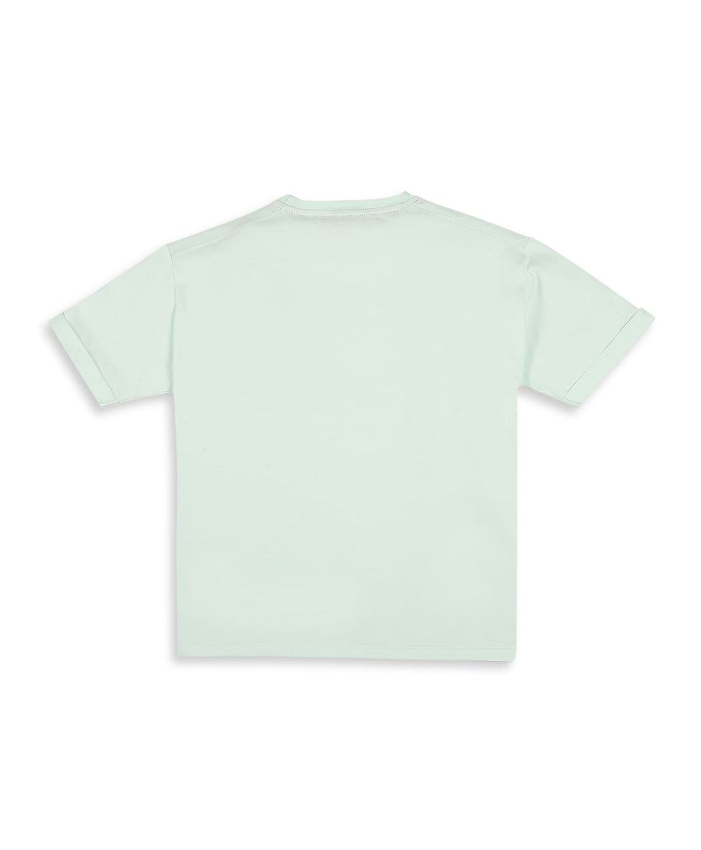 100% Cotton Drop Shoulder Tee With New York Foil Print - Light Green