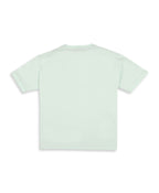100% Cotton Drop Shoulder Tee With New York Foil Print - Light Green