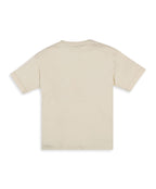 100% Cotton Drop Shoulder Tee With Wave Color Block Print - Ecru