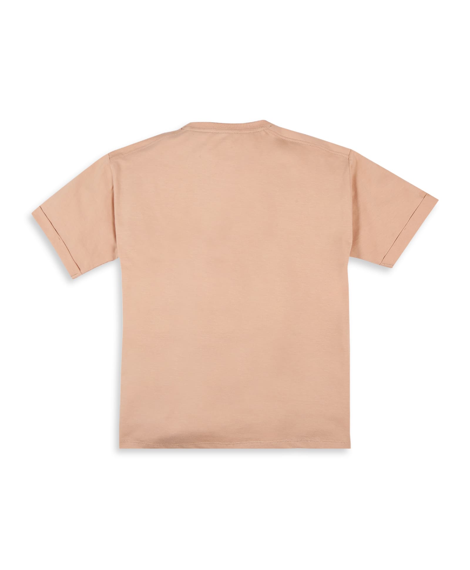 100% Cotton Gradient Football Print Drop Shoulder Tee - Dark Fawn