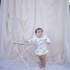 Organic Peplum Onesie  (Whale Print)