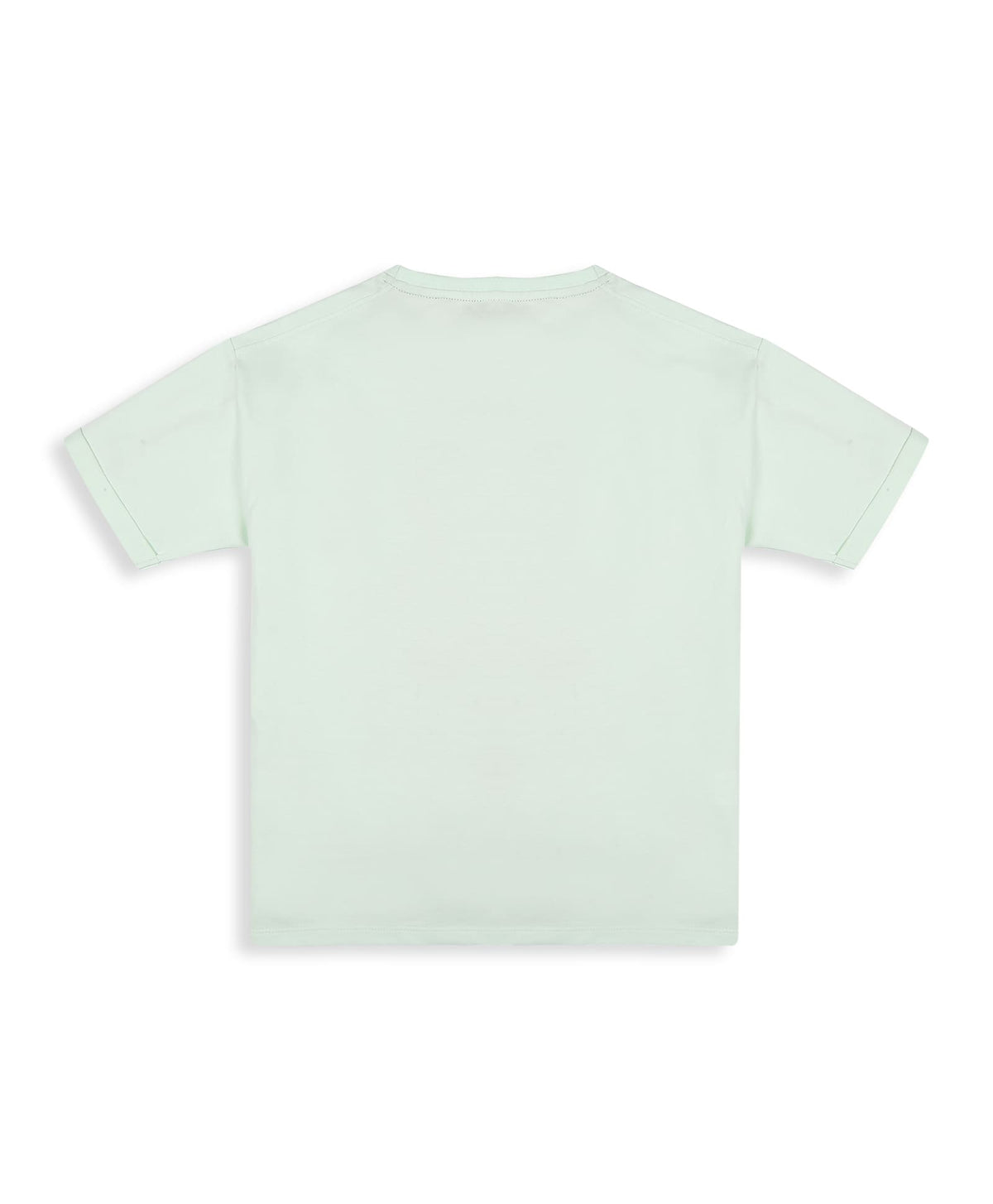 100% Cotton Gradient Football Print Drop Shoulder Tee - Light Green