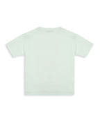 100% Cotton Gradient Football Print Drop Shoulder Tee - Light Green