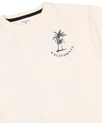 100% Cotton California Print Drop Shoulder Tee - Ecru