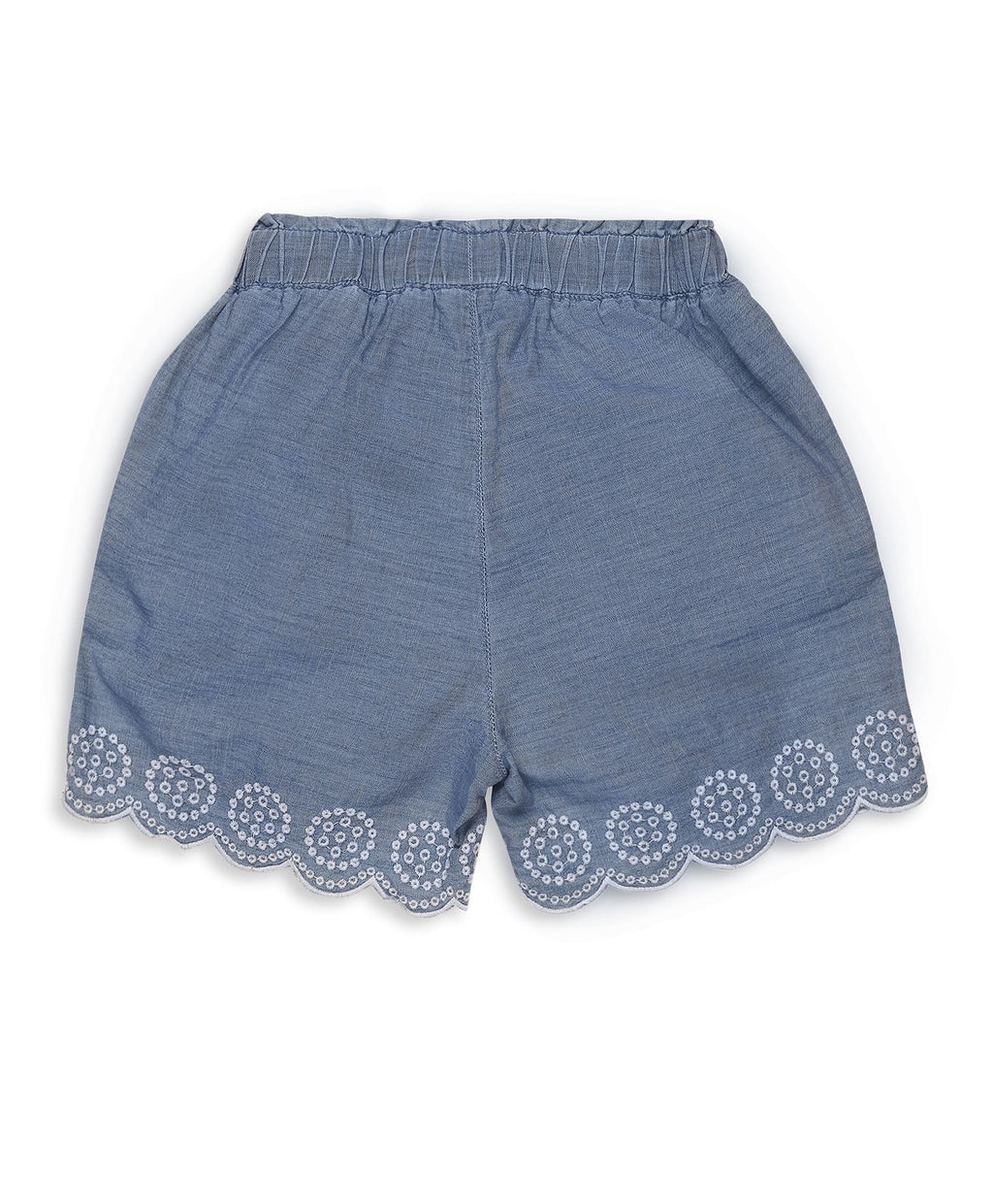 100% Cotton Schiffli Shorts - Blue
