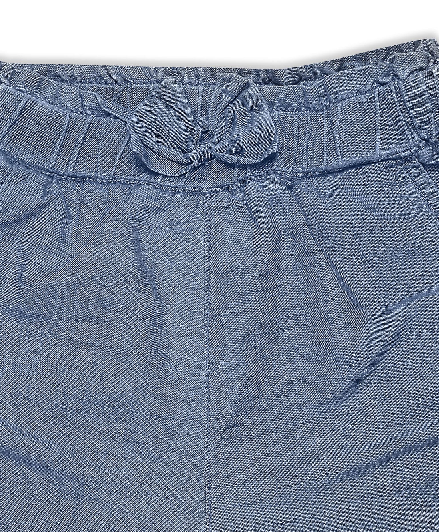 100% Cotton Schiffli Shorts - Blue