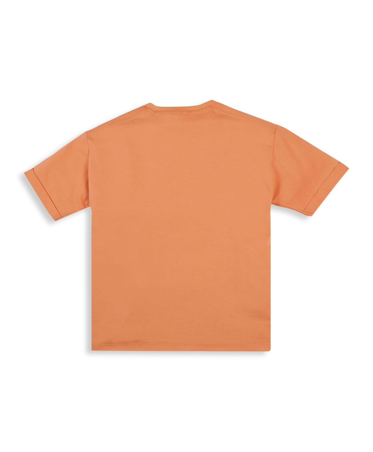 100% Cotton Drop Shoulder Tee With Adventure Puff Print - Orange
