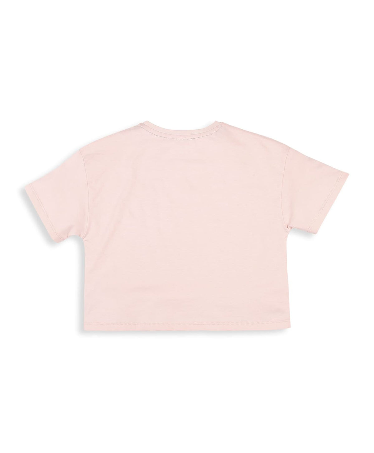 100% Cotton Floral Gradient Drop Shoulder Crop Tee - Pink