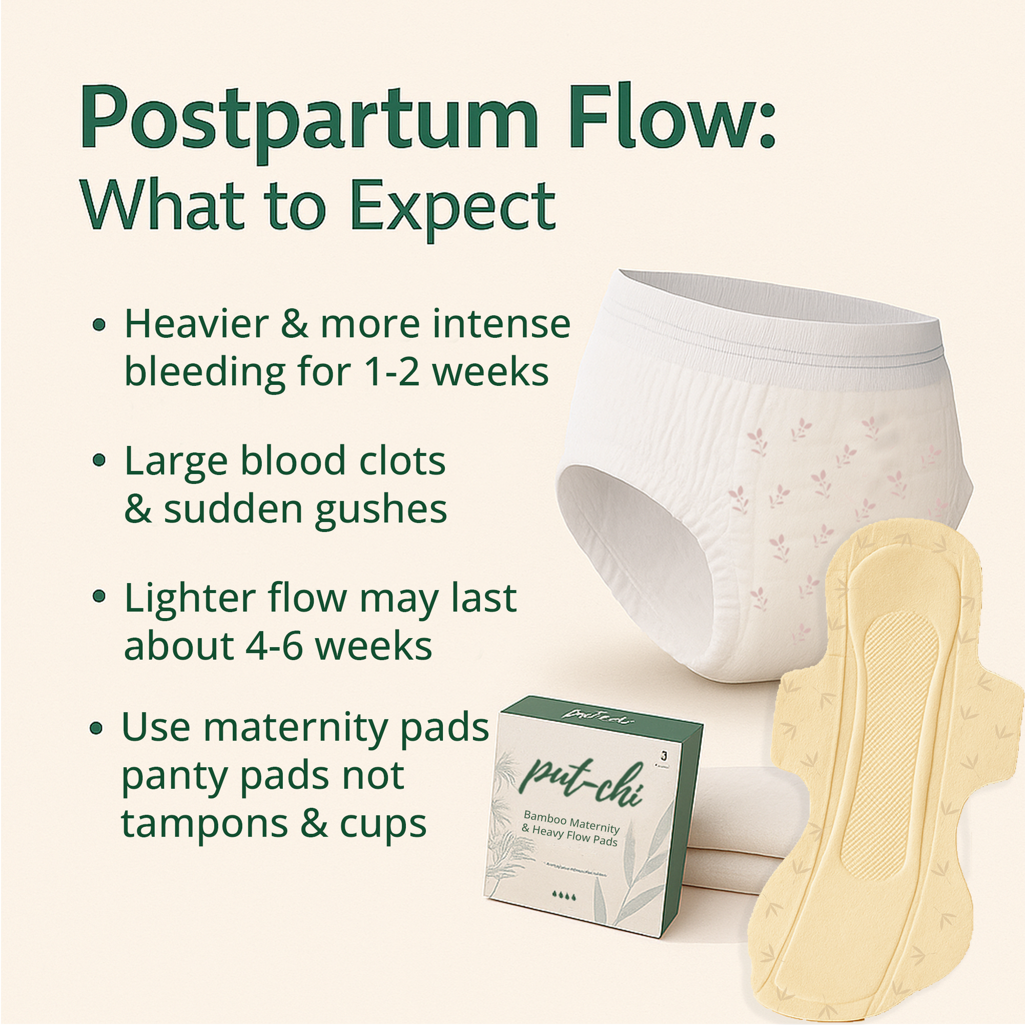 Putchi Bamboo Maternity & Heavy Flow Pads – Pack of 20