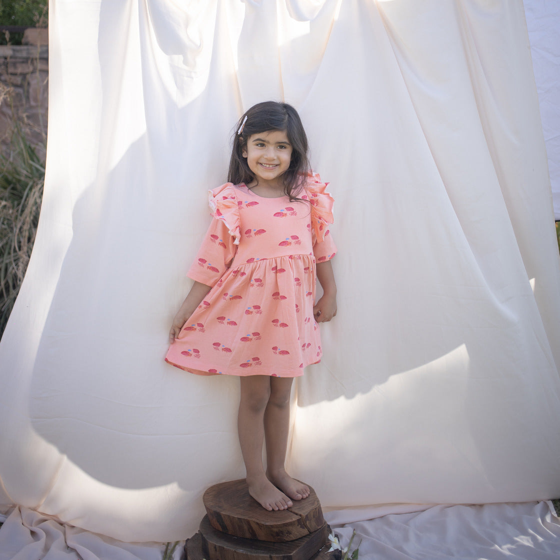 Organic Ruffled Dress (Hermit Crab)