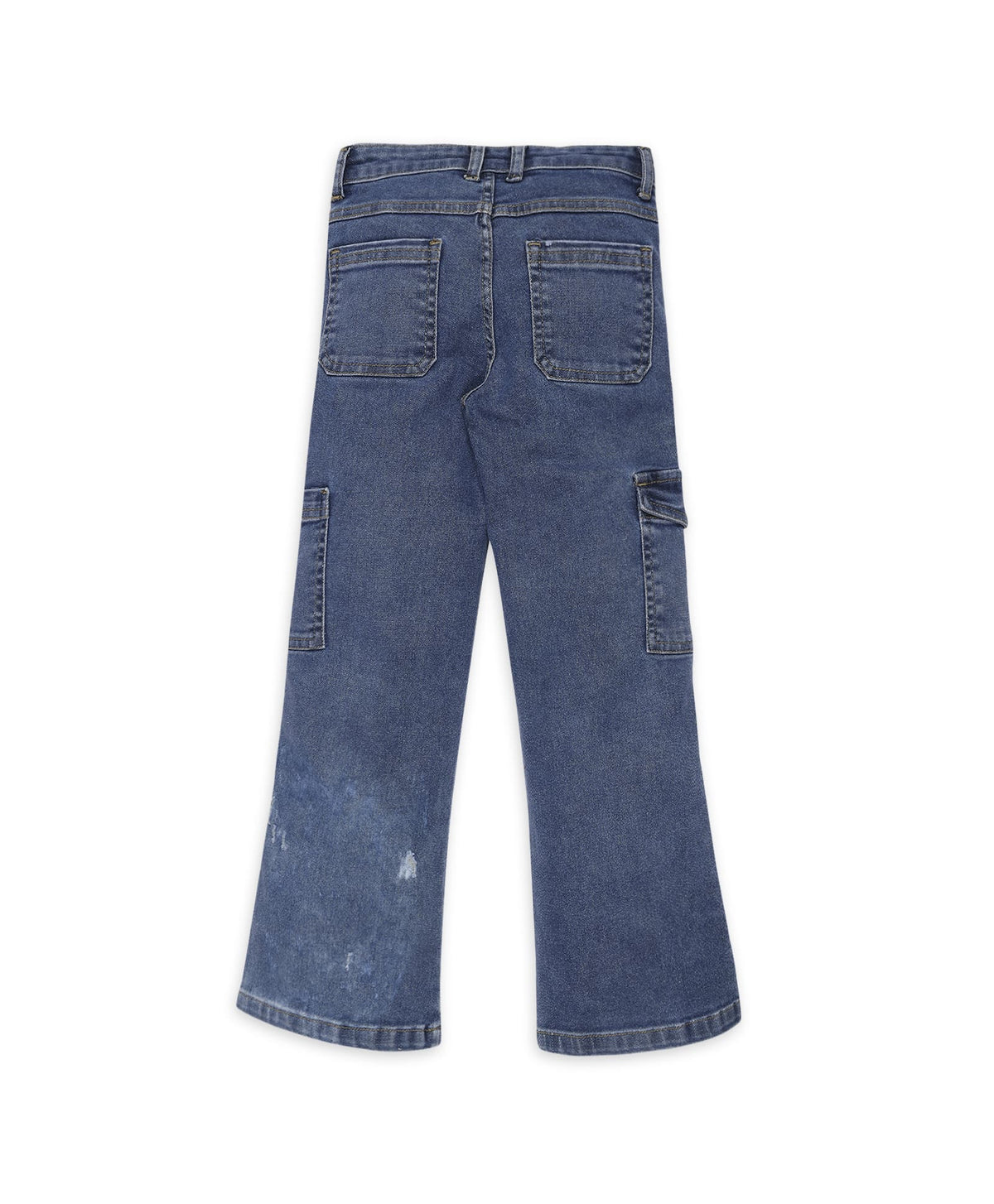 100% Cotton Pocket Detail Straight Denims - Blue