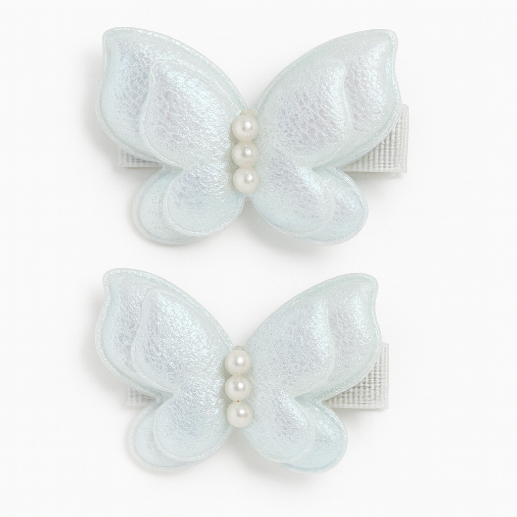 Blue butterfly Hairclips
