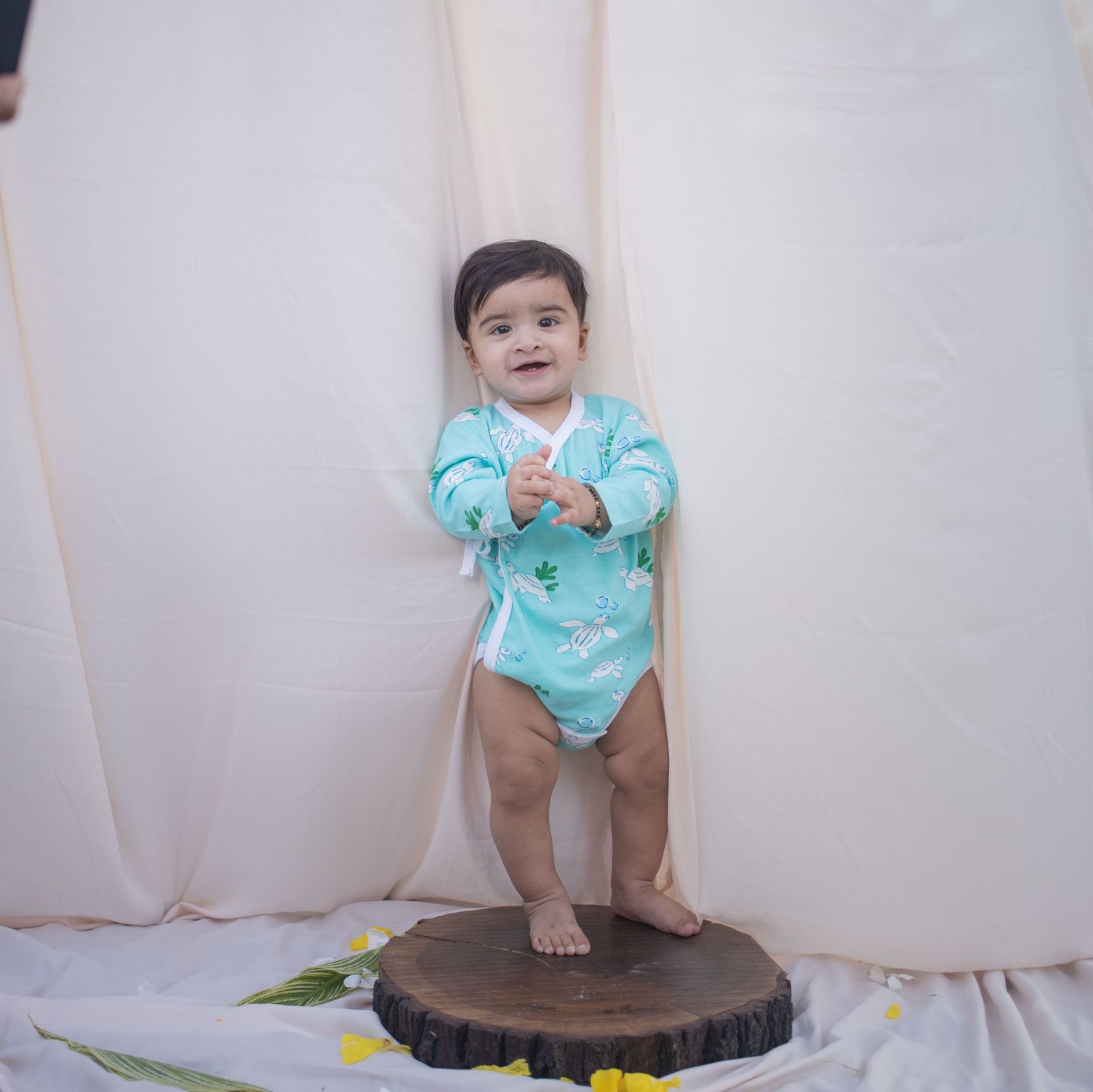 Organic Kimono Onesie (Turtle Print)