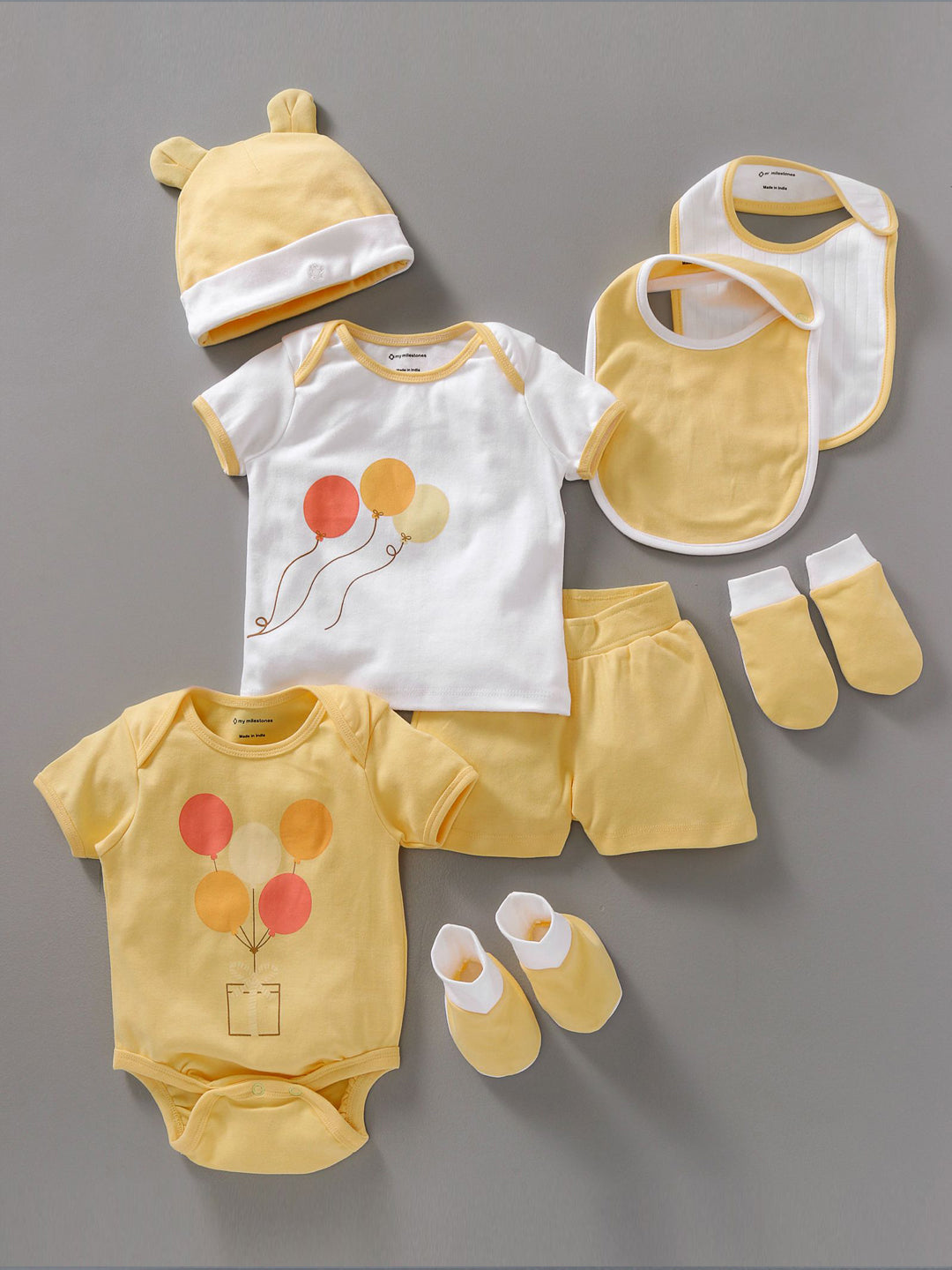 Infant Essentials Gift Set Short Sleeves Yellow - 8 Pieces